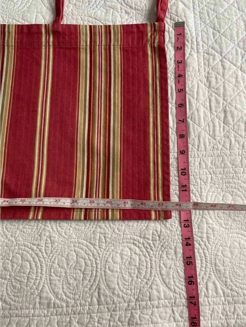 Pottery Barn Hudson Stripe Cafe 3 Curtains And 2 Valances Set Red Tan Cream